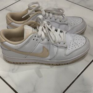 Nike White and Tan Athletic Shoes